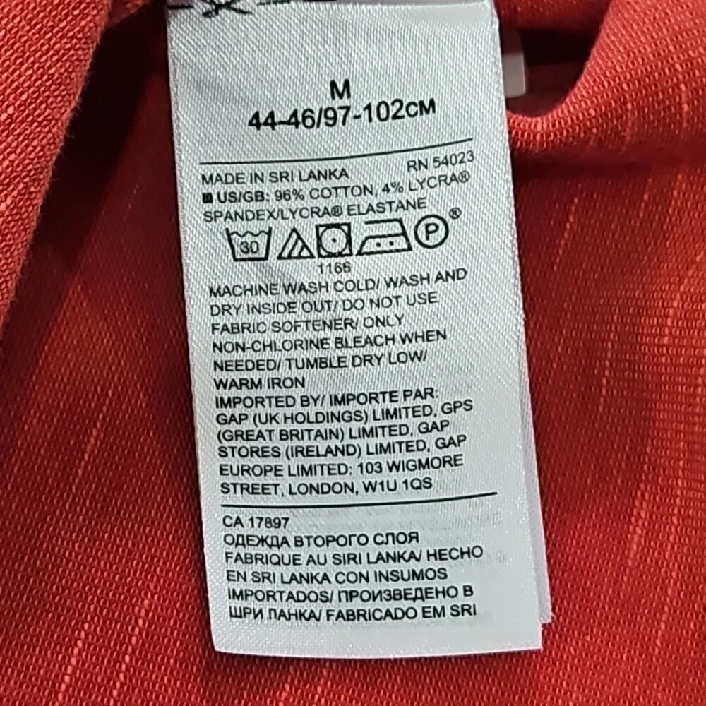 Banana Republic Performance‎ Pique Polo Men's Medium Orange Slubby Cotton EUC LN